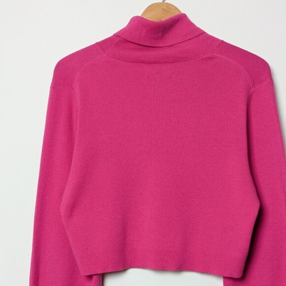 NEW WILFRED Rebecca Sweater Wool Vital Pink Turtleneck Crop Top Small S Aritzia - Picture 8 of 10